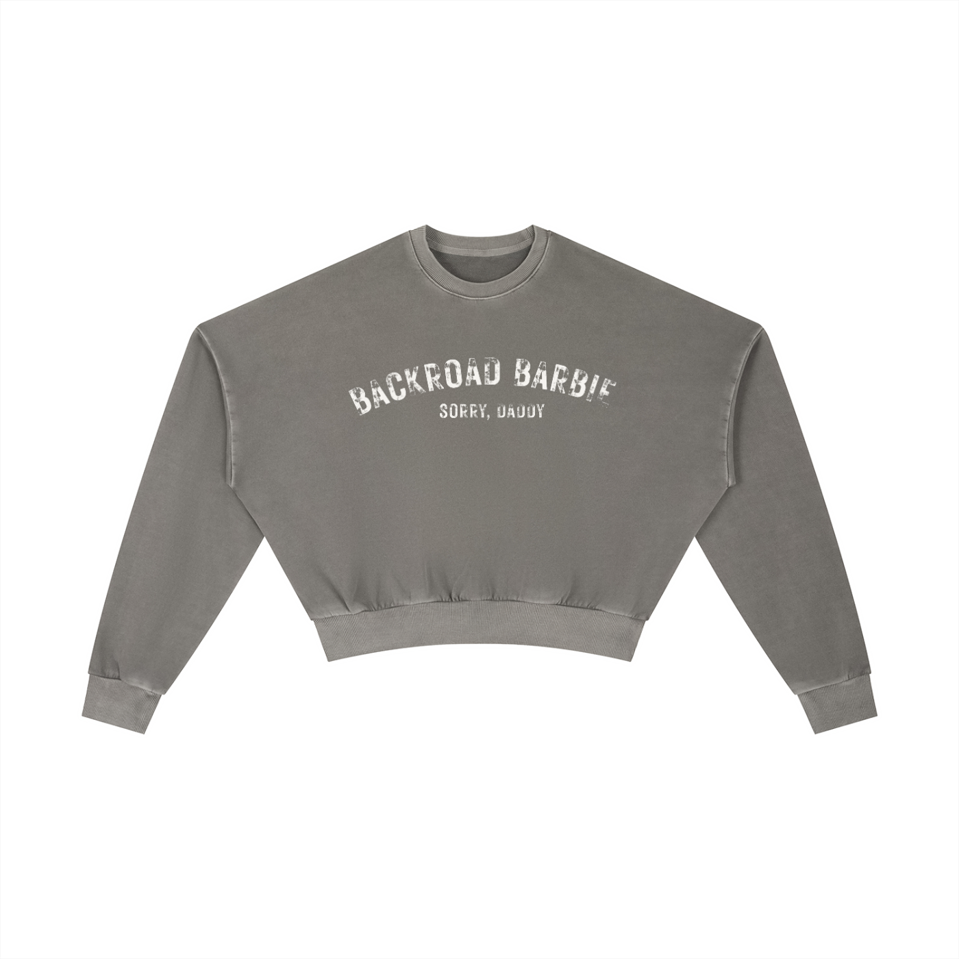"Backroad Barbie" - Vintage Washed Cropped Sweatshirt