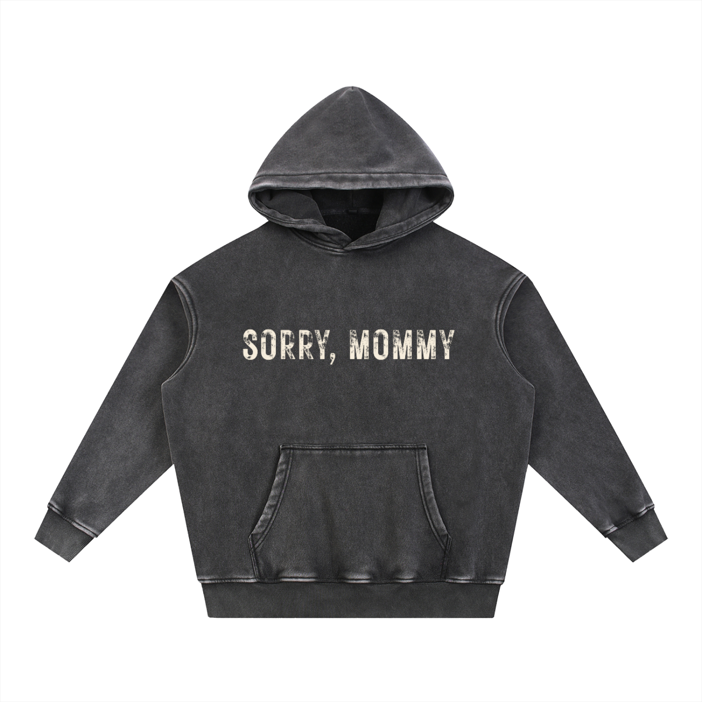 "Sorry, Mommy" - Snow Wash Fleece Oversize Hoodie