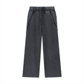 "No, Logo" - Snow Washed Tape Raw Edge Sweatpants